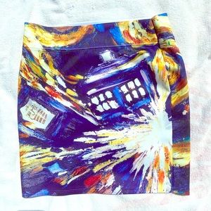 Doctor Who Tardis print Skirt✨
